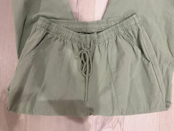 Green Linen Pants Size M - Image 3