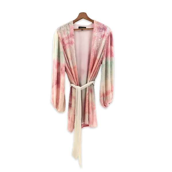 Retrofete‎ Gabrielle Robe Dress in Marble Pink Small - Image 3