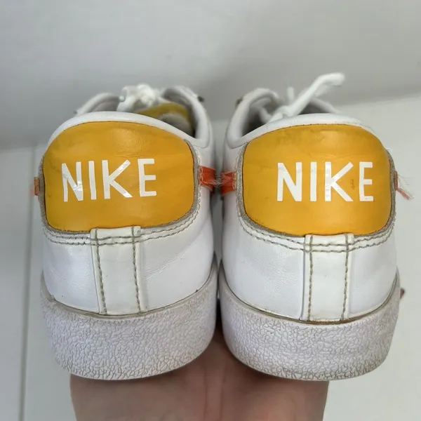 Nike Size 10 Blazer‎ Sneakers 77 Low White Orange Leather Retro 2021 DC4769-105 - Image 10
