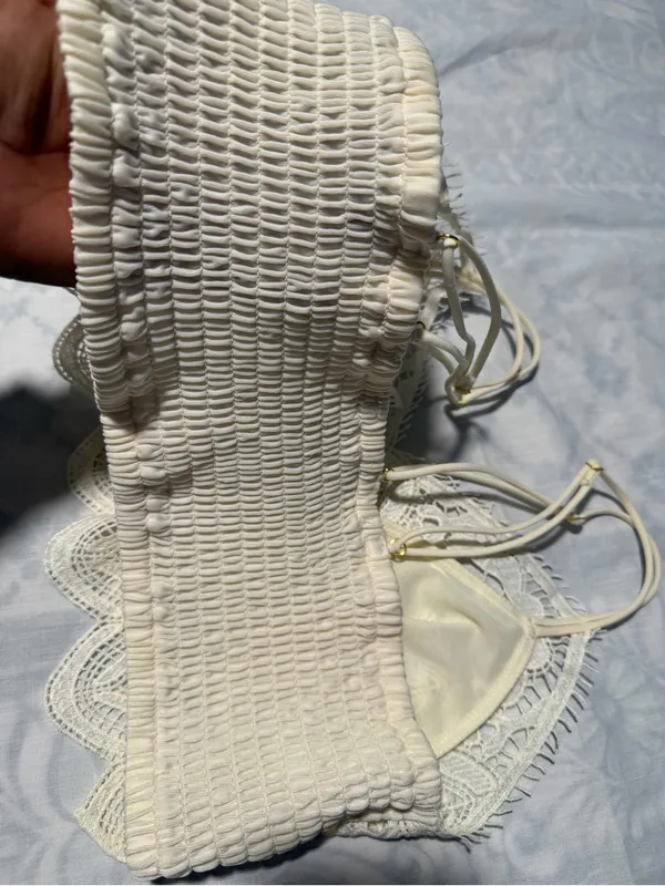 Anthropologie Cream Lace Bandeau Bralette - Image 6
