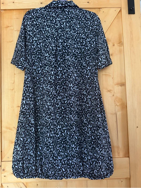 Chico's Zenergy Neema Bungee Hem Shirt Dress Animal Print Pockets Size Small - Image 10