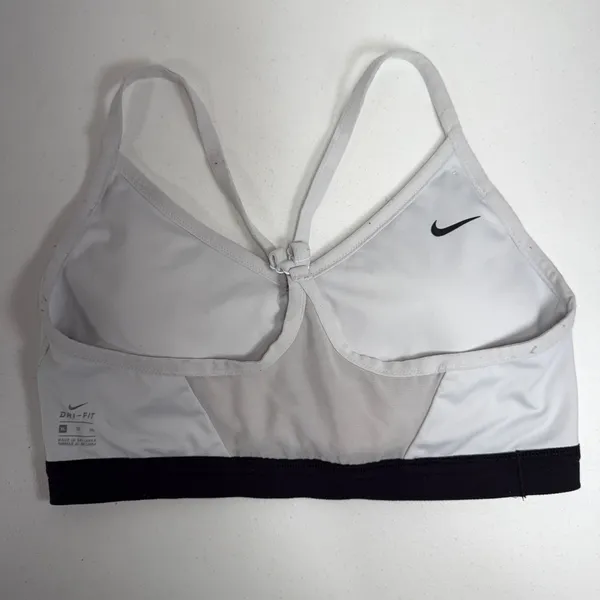 NIKE XL Small Dri-Fit Indy Light Support Sports Bra White Swoosh Logo Women's - Image 7