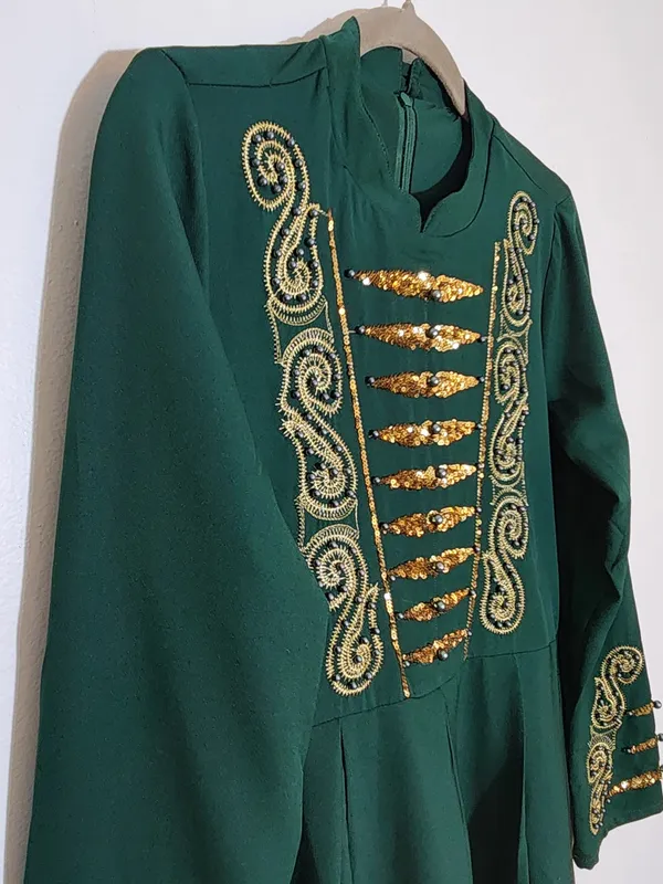 Missvalle Dark Green Modest Formal Dress Beaded Sequin Embroidered Size 38 NWT - Image 5
