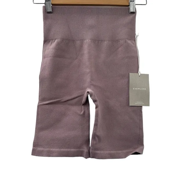 Everlane NWT Seamless High Rise Ribbed Bike Short Women's Sz XS/S Dusty Lavender - Image 3