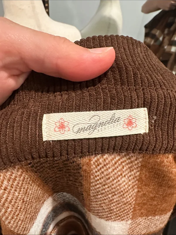 Magnolia BoutiqueBrown Plaid Utility Shacket with Corduroy Accents - Image 7