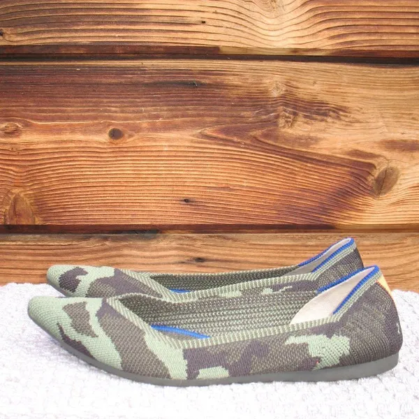 Rothy's The Point Olive Limited Edition Camo Flats Loafers - Image 3