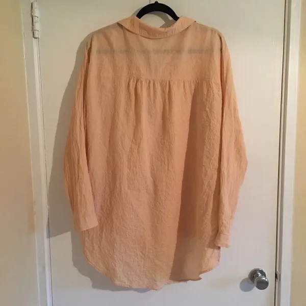 Free People Seersucker Peach Top - Image 5