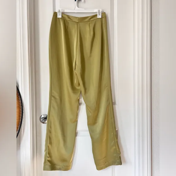 Reformation Avocado Green Straight Leg Pants size‎ 8 Casual Office Summer Party - Image 3