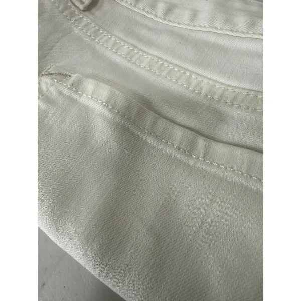 Express Shorts Women‎ 6 White Denim Cotton Blend Rolled Cuff Pockets - Image 3