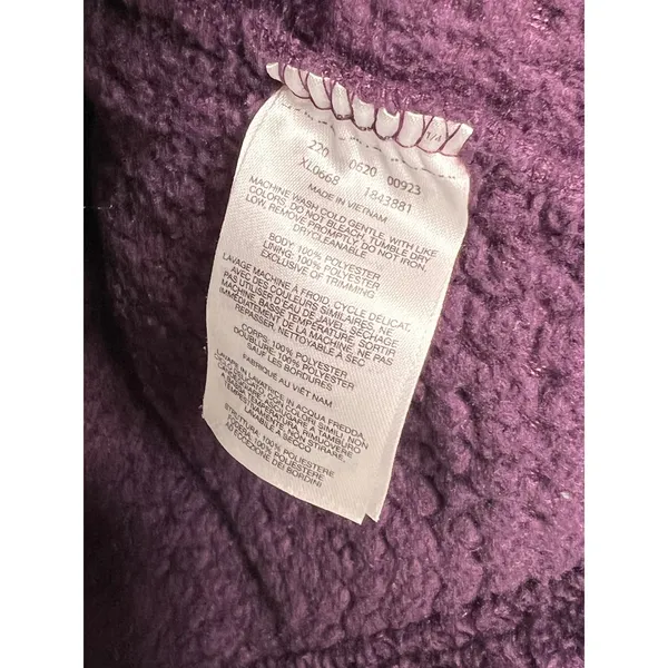 Columbia Sportswear Purple Fleece Jacket Medium Full Zip Sherpa Plush - Image 5