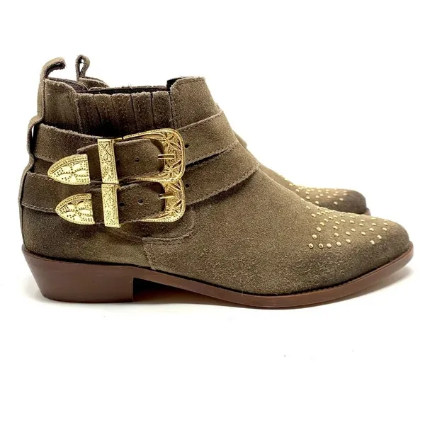 Steve Madden Nann Booties w/ Gold‎ Studs Buckle - Image 6