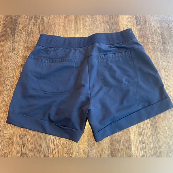Athleta Navy Shorts Active Sporty Drawstring Pockets - Size 4 - Image 2