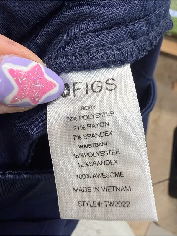 Figs Moto Scrub Pant Navy Blue‎ Stretch Pull On Medical Women’s Medium TW2022 - Image 5