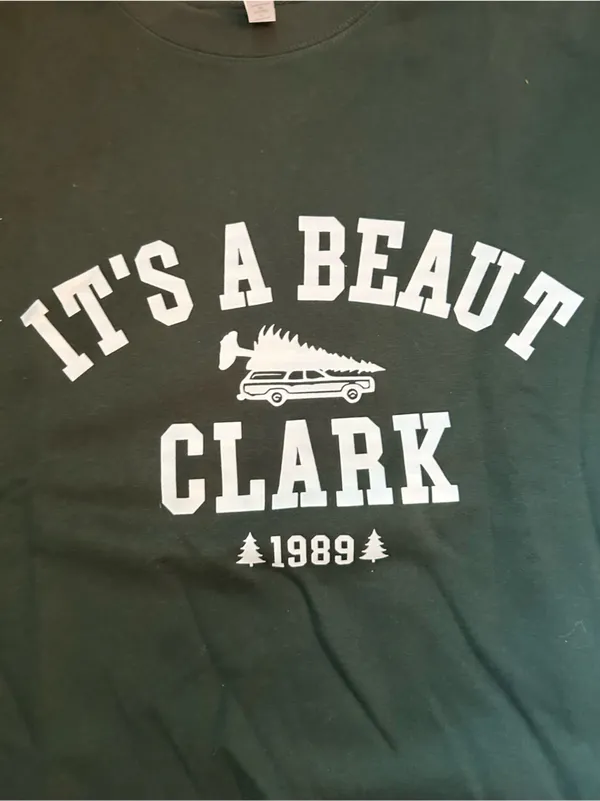 Clark 'It's a Beaut' Dark Green Crewneck Christmas Sweatshirt Large - Image 2