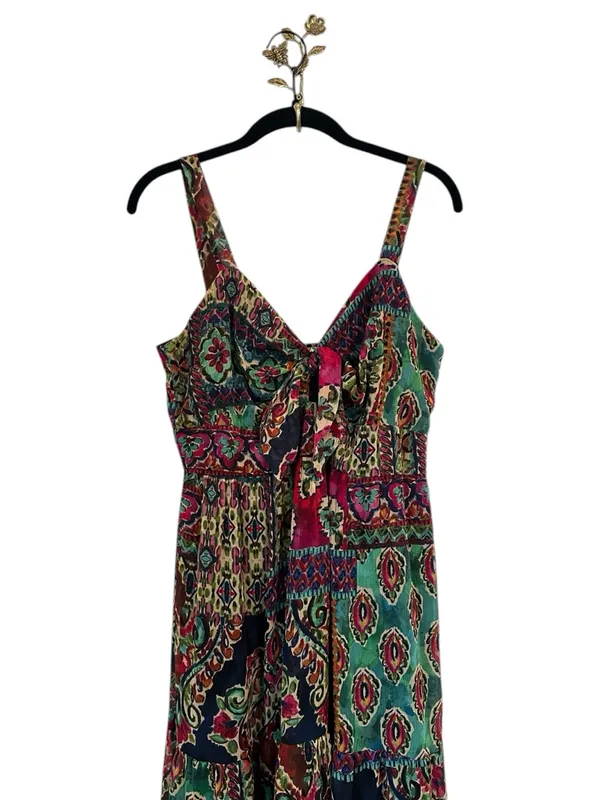 Signature Multicolor Tiered Maxi Dress Flowy Boho Resort Wear Summer Size 12 - Image 3
