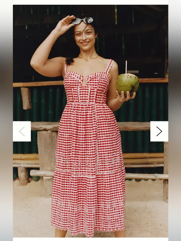 NWT Anthropologie Sleeveless Sweetheart Gingham Midi Dress - Image 2