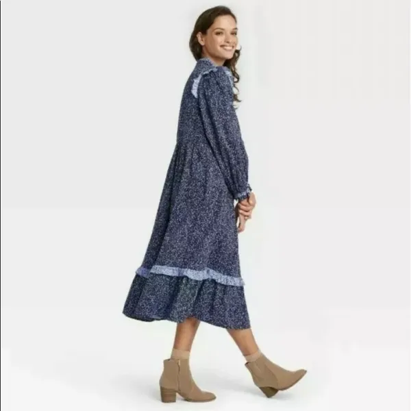 Universal Thread Dress Size XS Prairie Target Blue Floral Farmcore Country NWT - Image 3