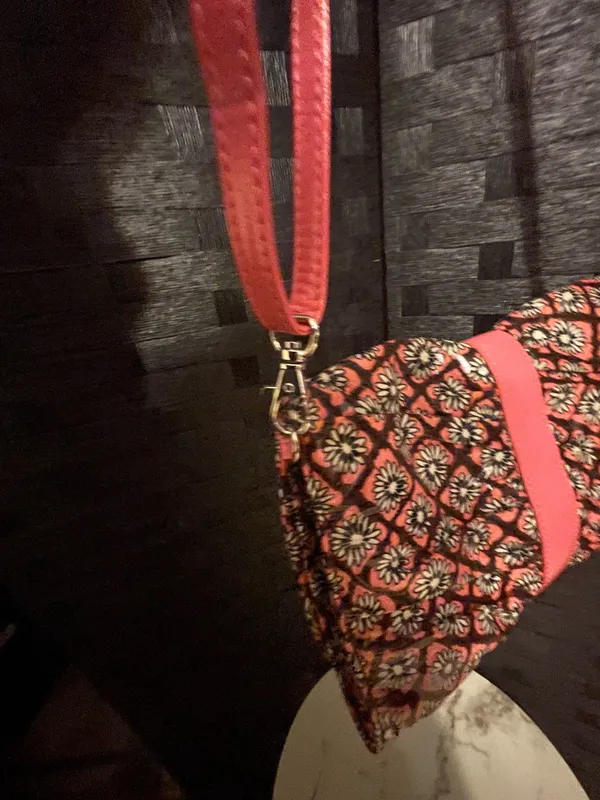 Vera Bradley Pink Brown Crossbody Floral Clutch Bag Vinyl Multiple Wear Classic - Image 3