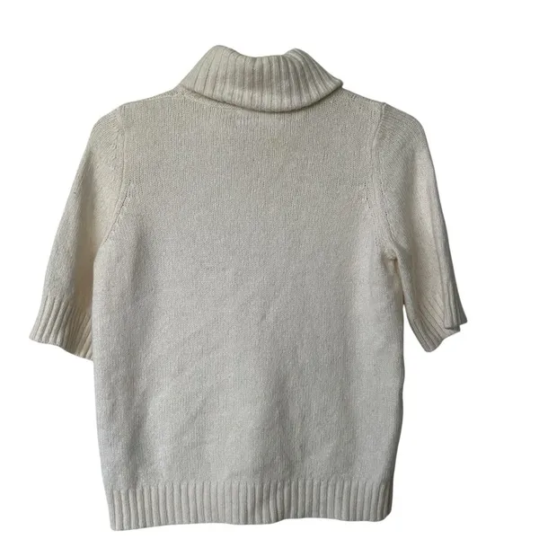 Anthropologie wool blend Cream turtleneck Sweater S Italy made - Image 2