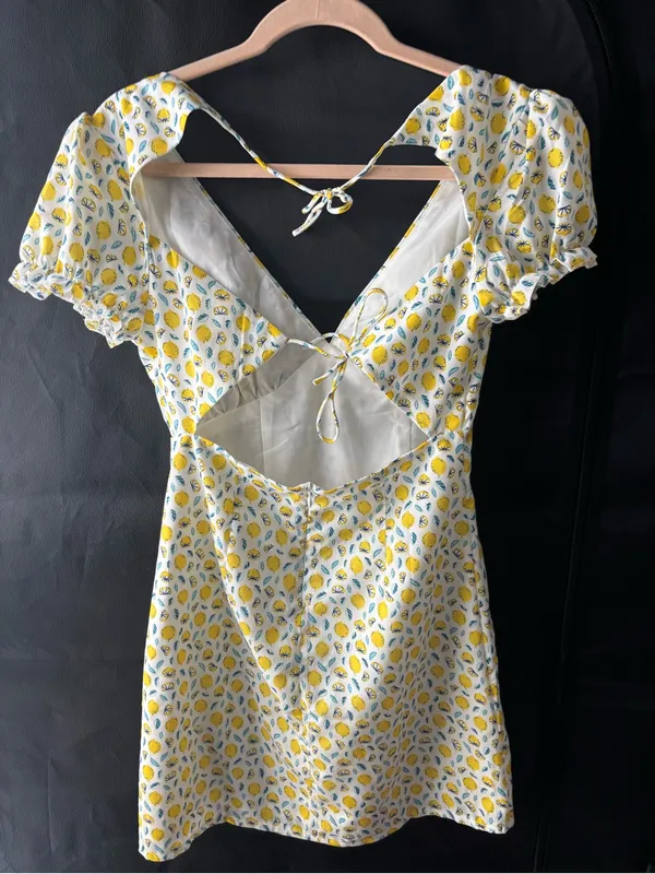 Princess Polly Lemon Print Tie Mini Dress - Image 7