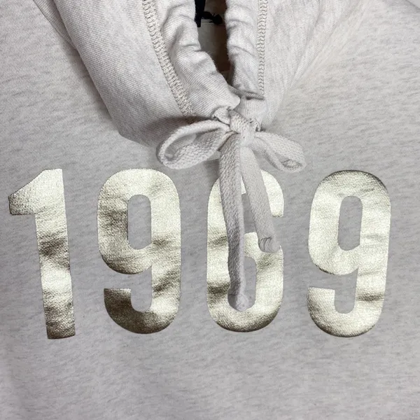 Gap Factory foil 1969 graphic print kangaroo pocket high neck sweatshirt size S - Image 5