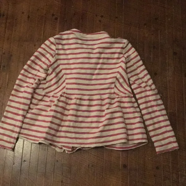 Free People military red stripe peplum ruffle boho  jacket - Image 3