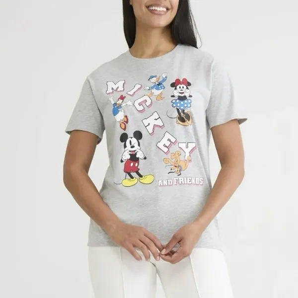 Disney Mickey and Friends‎ Women's Gray Graphic Tee NWT - Image 4