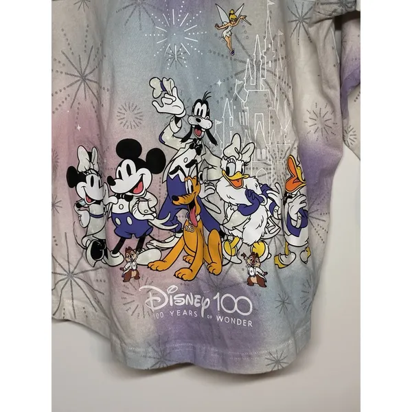 Disney100 Mickey & Friends Fireworks Spirit Jersey pastel tie-dye pattern S - Image 5