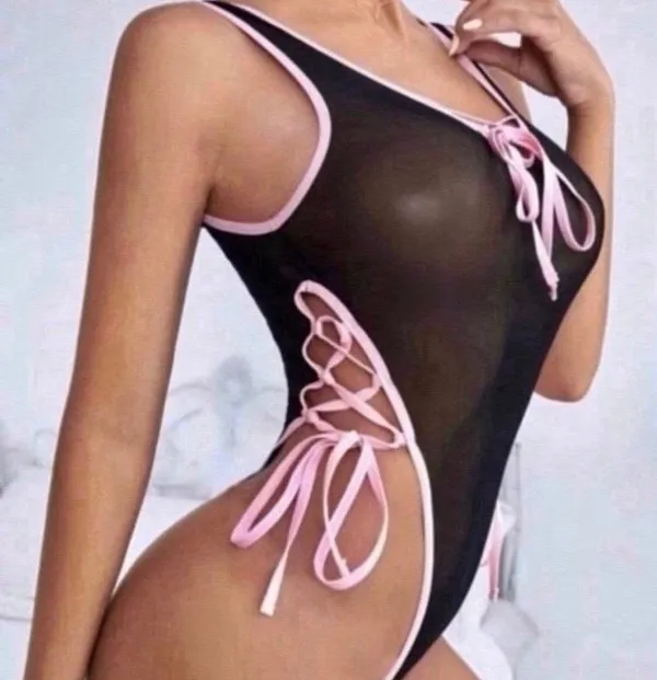 NEW Lingerie bodysuit Black Size M - Image 4