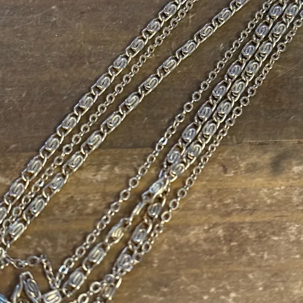 Gold tone layered multi chain necklace - Image 2