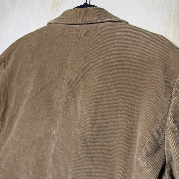 L.L.Bean‎ Women's Corduroy Blazer Jacket Tan Brown Stretch Casual Size 18 Petite - Image 8