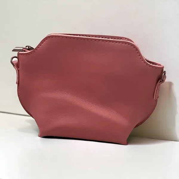 Mini Pink Leather Studded Crossbody Zipper Bag * WITHOUT STRAP * - Image 3