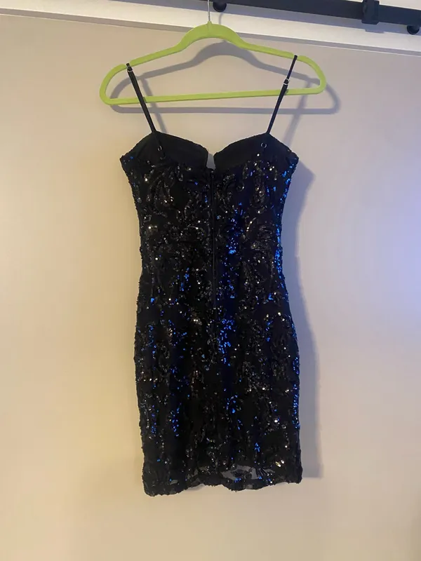 Black Sequin Windsor Dress - Image 2