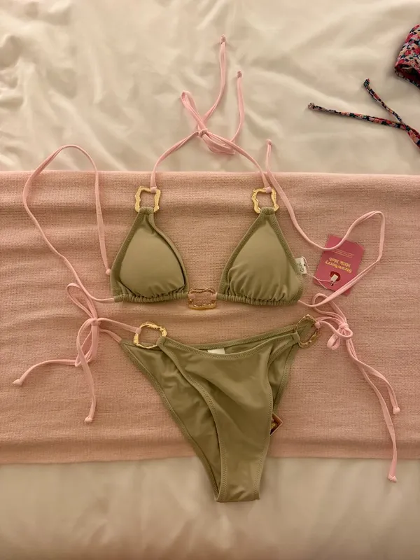 NWT NEVER WORN Strawberry Milk Mob Safari Bikini Set Medium Top Medium Bottoms - Image 3