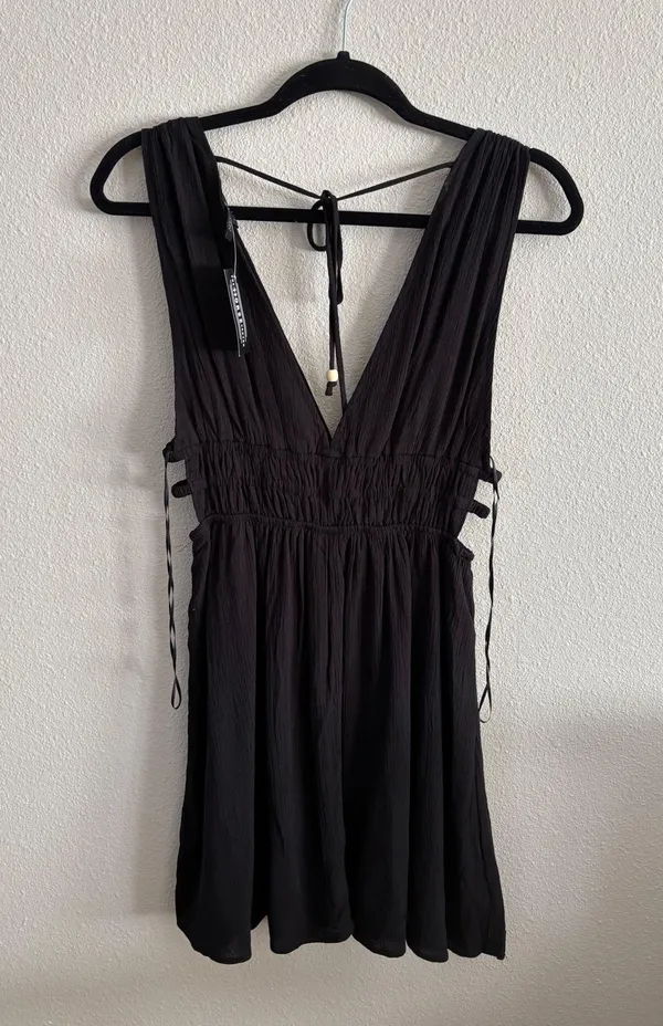 Princess Polly Black mini dress with cut outs - Image 2