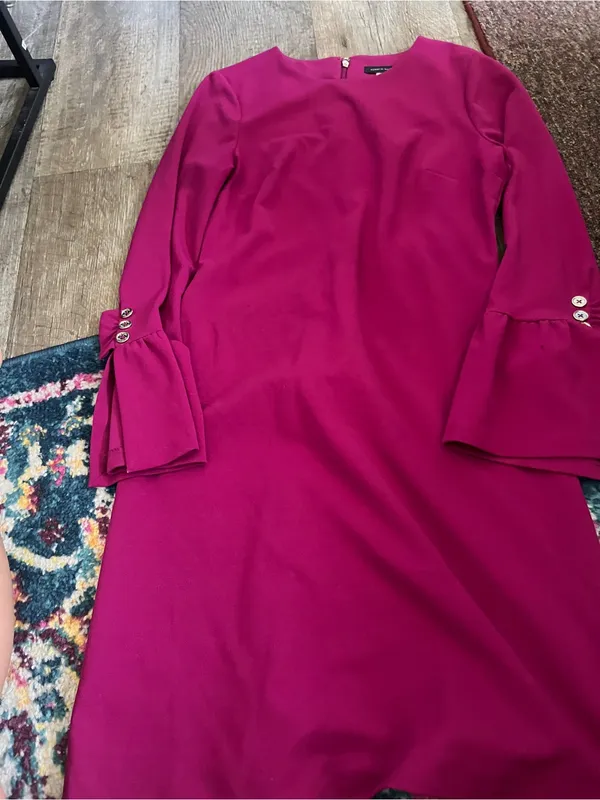 Tommy Hilfiger Women's Fuchsia Bell-Sleeve Shift Dress - Image 4