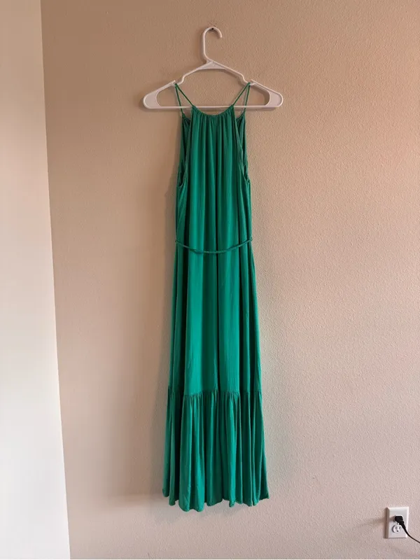 Banana Republic Teal Green Spaghetti-Strap Maxi Dress - Image 3