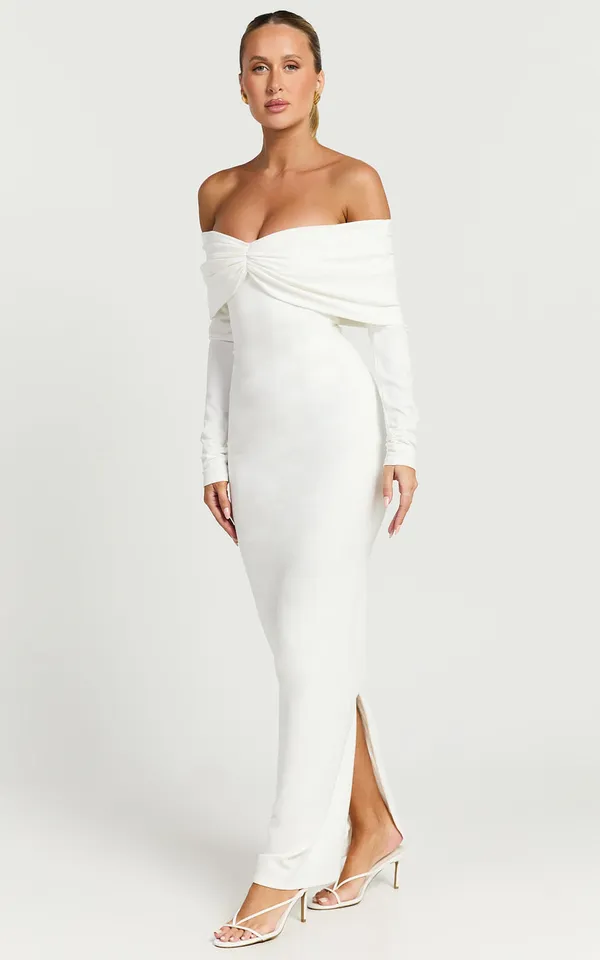 New Showpo Rani Maxi Dress Off Shoulder Bodycon Dress Size Small MSRP $139 - Image 2