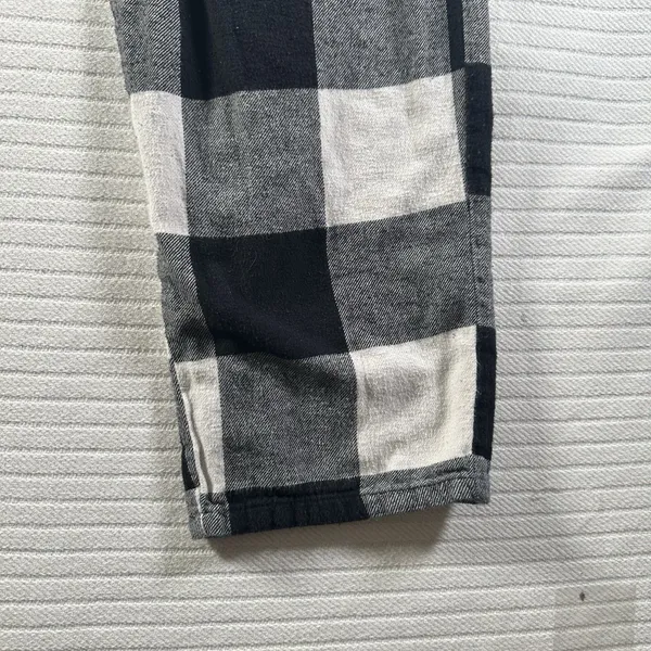 Old Navy Buffalo Plaid Flannel Pajama Lounge Pants Black White Women’s Size S - Image 4