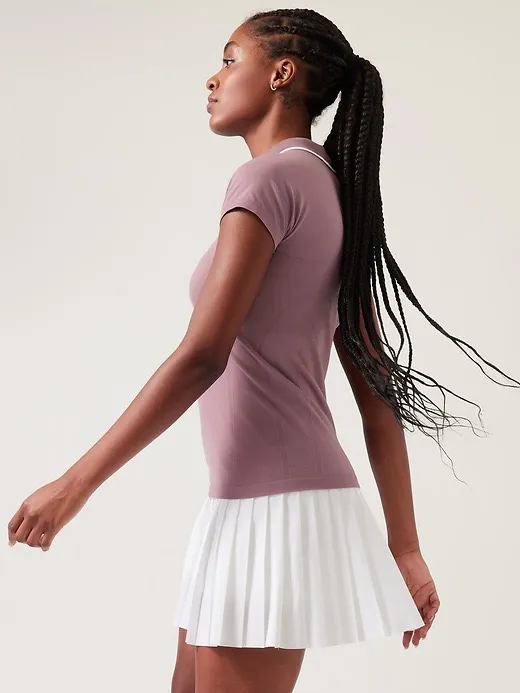 Athleta Momentum Seamless Polo Top Muave - Image 2