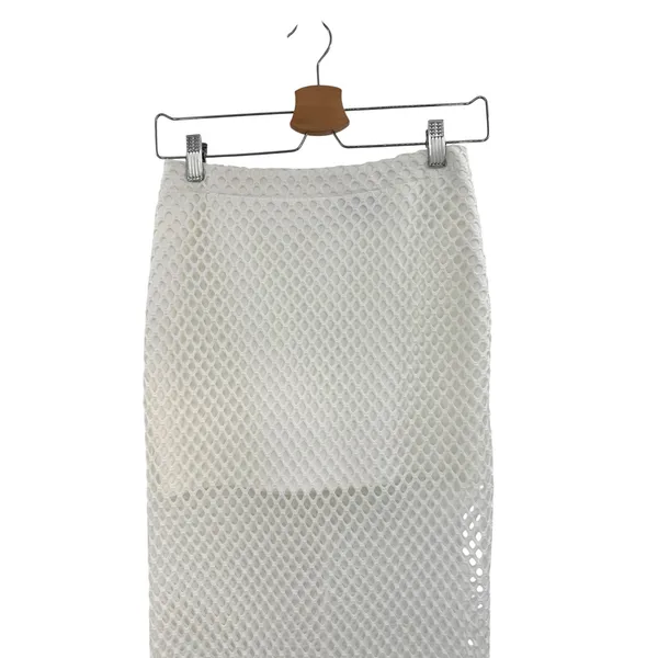 Sabo Skirt Nina Mesh Midi Skirt White‎ Sheer Overlay Bodycon Size XS - Image 2