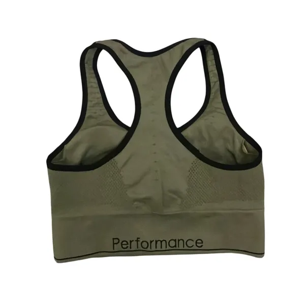 Calvin Klein Performance Green Black Medium Impact Racerback Sports Bra Medium - Image 2
