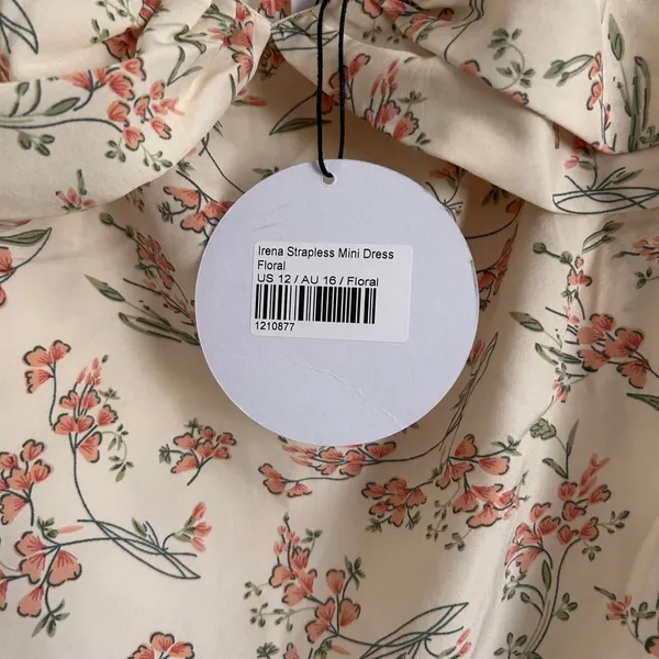 Princess Polly Irena Strapless Mini Dress floral NWT size 12 - Image 4