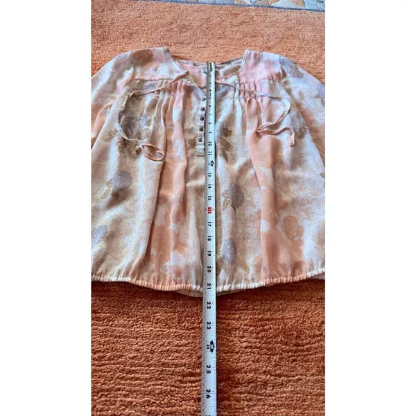 Charming Charlie Sheer Chiffon Blouse Boho Tie Neck Lightweight Size M - Image 3