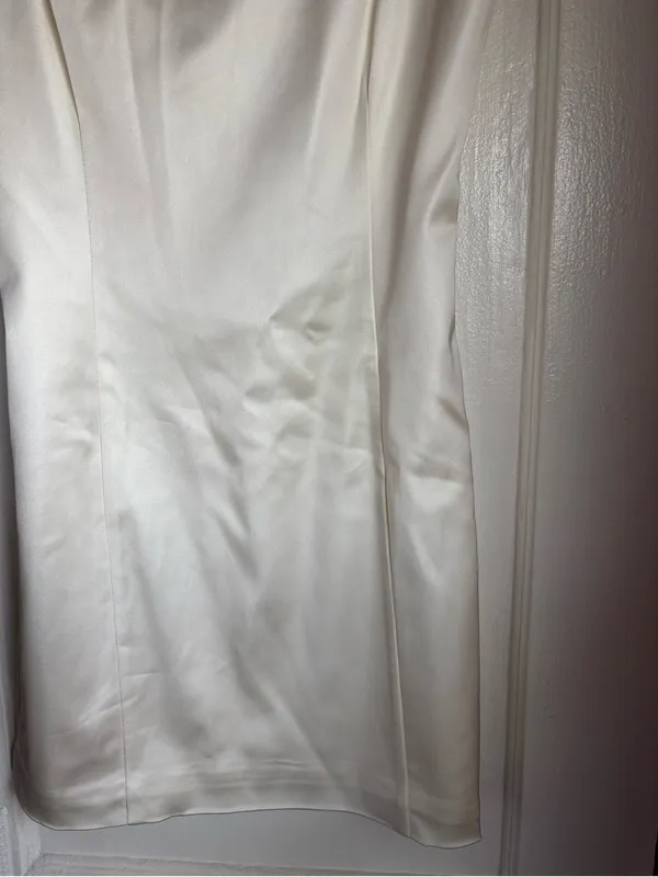 NWT Aritzia TEN Shimmer Satin Mini Dress Light Birch White 90s Style Size 8 - Image 5