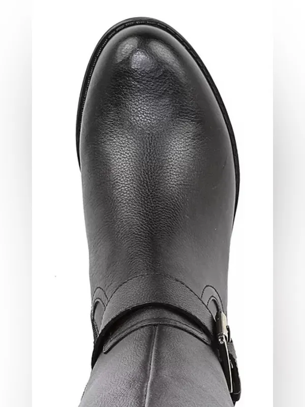 Naturalizer Black Leather Knee High Buckle Boot Size 8.5W Wide Calf - Image 5