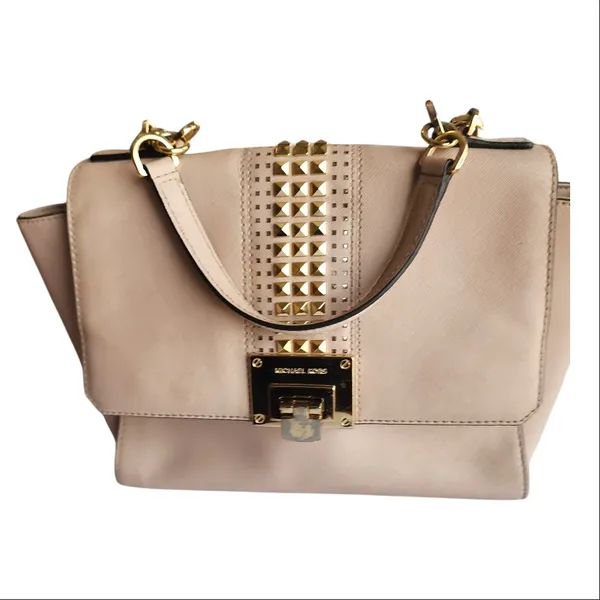 Michael Kors Tina studded shoulder bag in ballet pink saffiano leather - Image 2