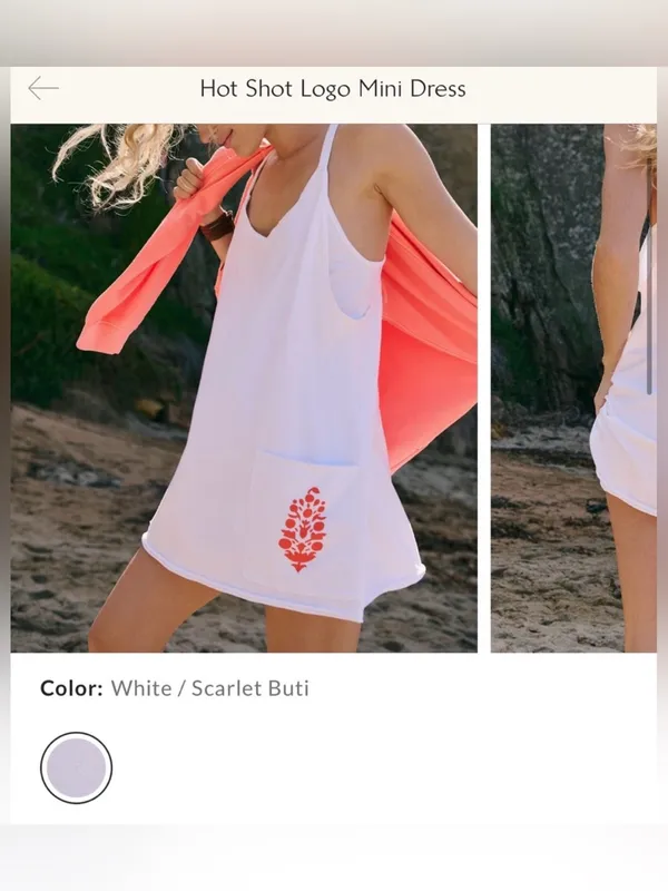 NWOT Free People FP Movement Hot Shot Logo Mini Dress - White / Scarlet Buti - L - Image 6