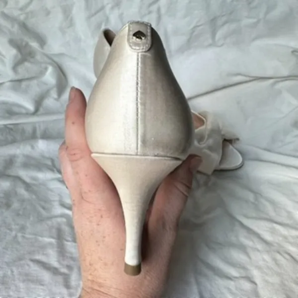 Kate Spade Crawford Satin Lux Bow Front White Pump Bridal Wedding Formal 8.5 NIB - Image 10