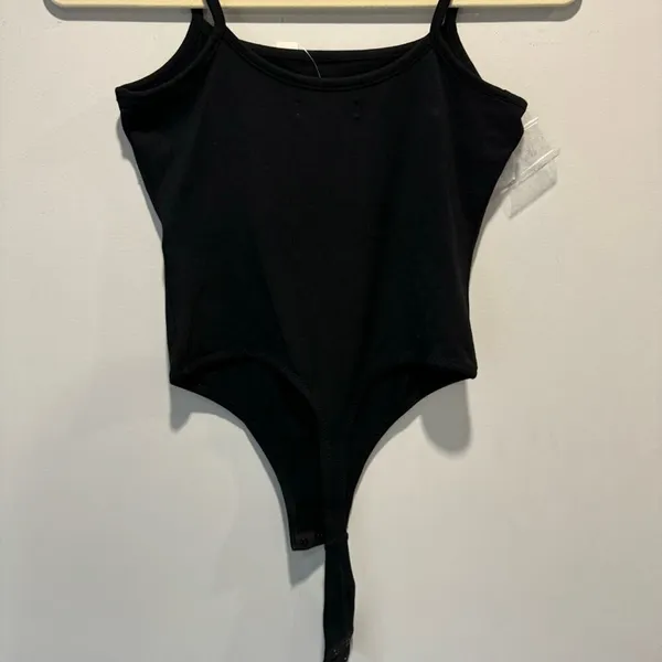 NWT Madewell‎ Tank Thong Bodysuit NO414 Minimalist Stretch XS Black - Image 3